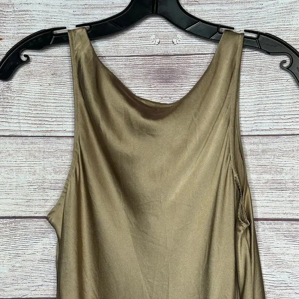 Cinq a Sept Sakura Bronze Cowl Draped Slinky 100% Silk Trendy Top Size Small - Picture 8 of 10